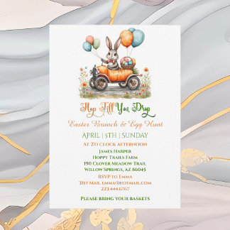 Invitation Déjeuner de Pâques & Chasse aux œufs | Lapin de pr