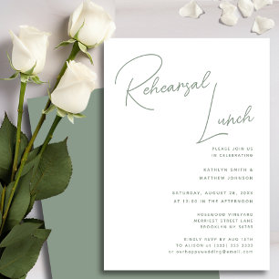 Invitation Déjeuner de répétition chic Sage Green Whimsical S