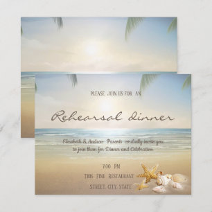 Invitation Déjeuner de répétition des coquillages de plage de