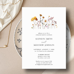 Invitation Déjeuner de répétition Mariage du Fleur sauvage Wh