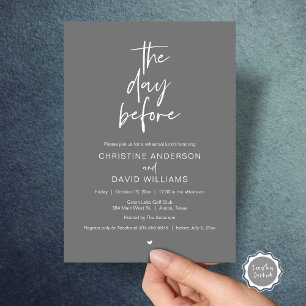 Invitation Déjeuner de répétition moderne, La veille