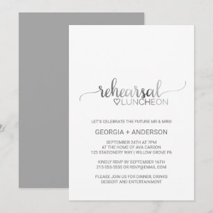 Invitation Déjeuner de répétition simple de calligraphie à hu