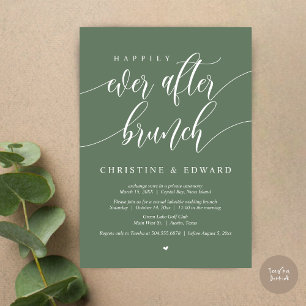 Invitation Déjeuner d'Elopement Happily Ever After, Vert Saug