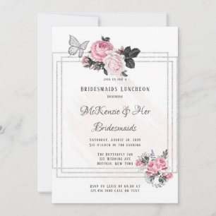 Invitation Déjeuner des meilleures femmes d'honneur en argent