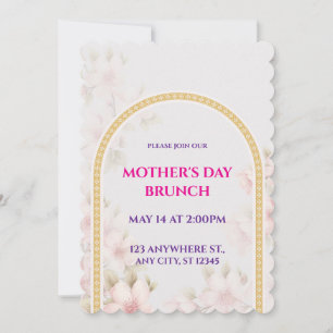 Invitation Déjeuner du dimanche de la Fête des Mères, floral
