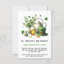 Invitation Déjeuner du jour de la Saint-Patrick – Thé, bière