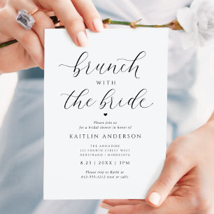 Invitation Déjeuner Élégant Moderne avec la Mariée Enterremen