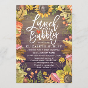 Invitation Déjeuner et Fête des mariées Bubbly Feuille Citrou
