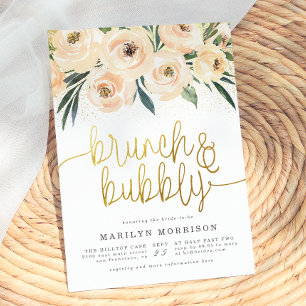 Invitation Déjeuner floral & Mariage pétillant sous les bulle