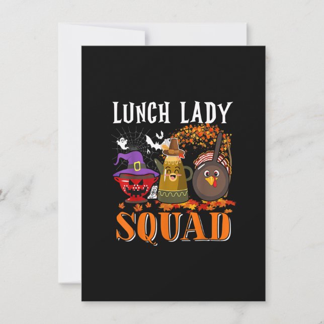 Invitation Déjeuner Lady Squad Thanksgiving Halloween Fall Tr (Devant)