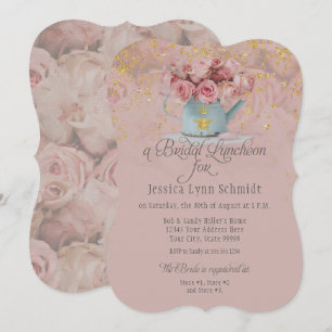 Invitation  Déjeuner nuptial Floral Dusty Rose Parties scinti