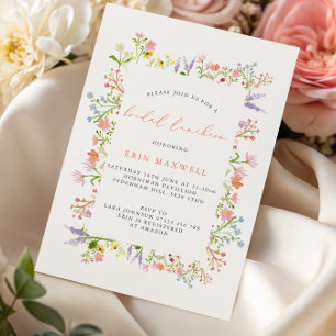 Invitation Déjeuner nuptial rustique Fleur sauvage Frame