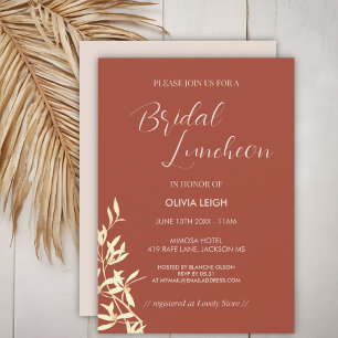 Invitation Déjeuner nuptial rustique floral intemporel