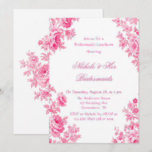 Invitation Déjeuner vintage d'étudiantes en toile rose