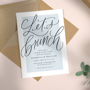 Invitation Déjeunons tard le bleu clair après le mariage à la