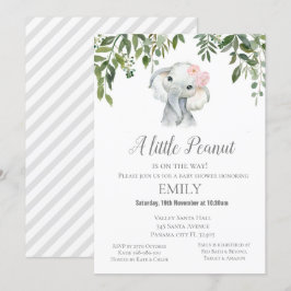 Invitation d'éléphants de petits arachides - Baby