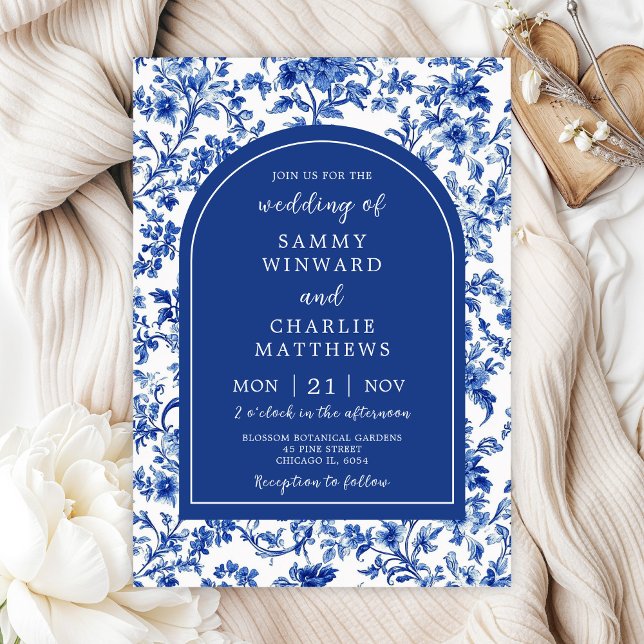 Invitation Delft Blue Antique Chinoiserie Mariage (Créateur téléchargé)
