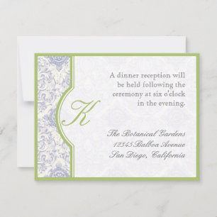 Invitation Delft Blue White Toile Quatrefoil - Réception
