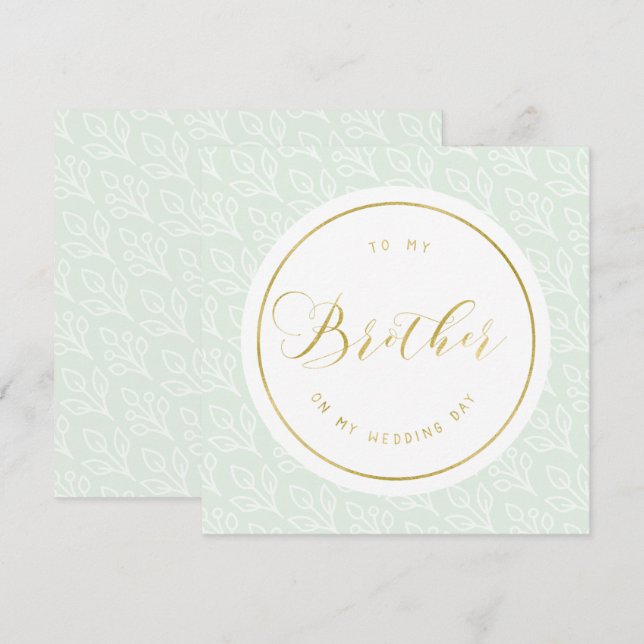 Invitation Délicat | "À mon frère le jour de mon mariage" (Devant / Derrière)