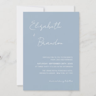 Invitation Délicat Dusty Blue QR Code RSVP Mariage photo