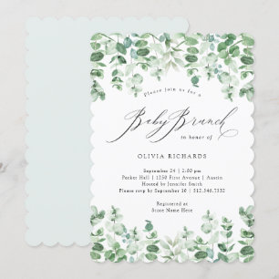 Invitation Délicat Eucalyptus Aquarelle Bébé Brunch