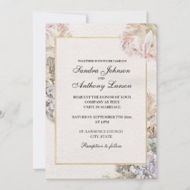 Invitation Délicat Mariage floral aquarelle