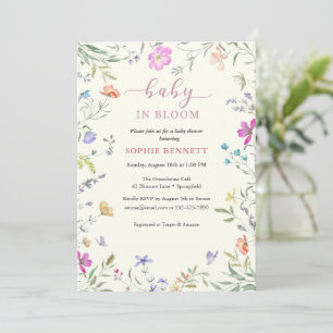Invitation délicate pour une baby shower florale