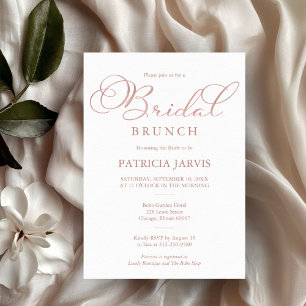 Invitation Delicic Rose Gold Foil Script Bridal Brunch