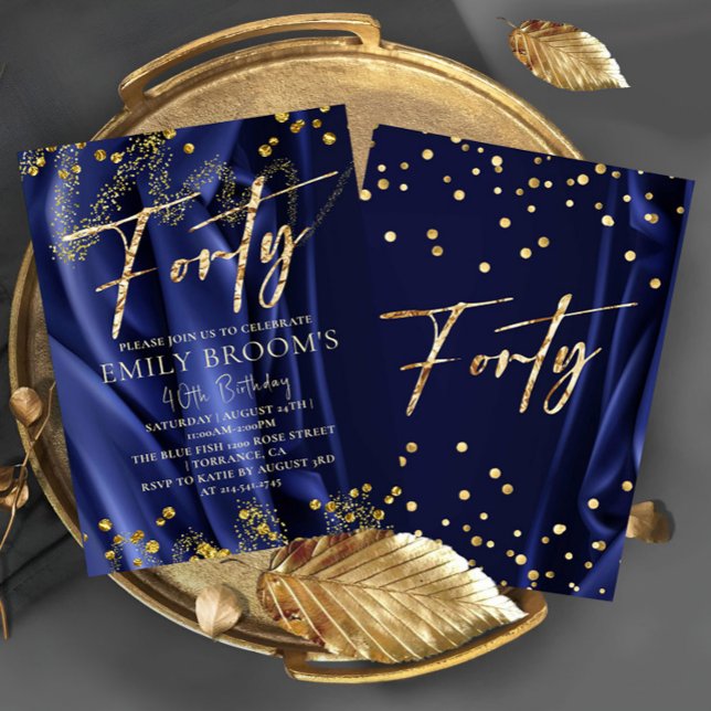 Invitation Délicieuse Marine 40e Quarante Anniversaire (Créateur téléchargé)