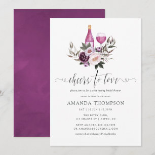 Invitation Délicieux apéritif de mariage floral en velours pr