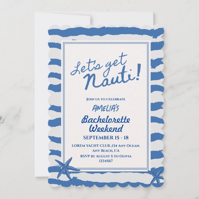 Invitation Demain de bachelorette Nauti (Devant)