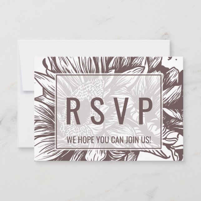 Invitation Demande de chanson de tournesol brun RSVP (Devant)