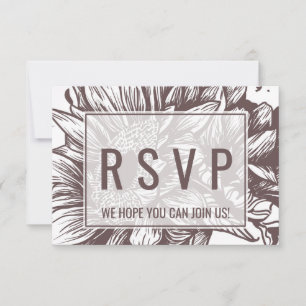 Invitation Demande de chanson de tournesol marron RSVP