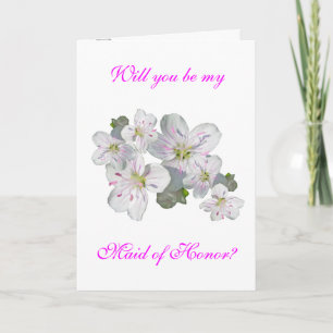 Invitation Demande de demoiselle d'honneur Fleur sauvage de b