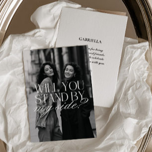 Invitation Demande de Demoiselle d'Honneur Photo Noir & Blanc