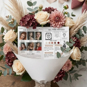 Invitation Demande de Demoiselles d'Honneur Journal Fleur Emb