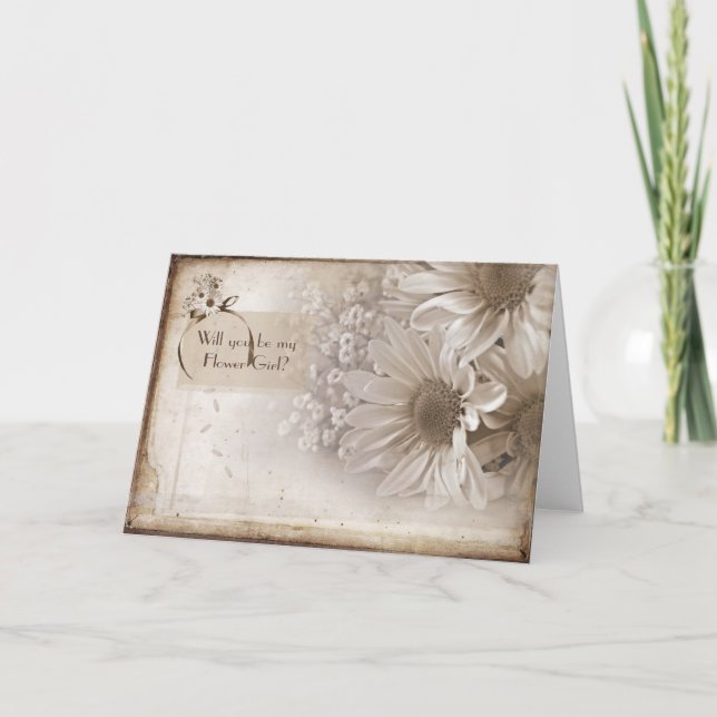 Invitation Demande de Fille aux Fleurs (Devant)