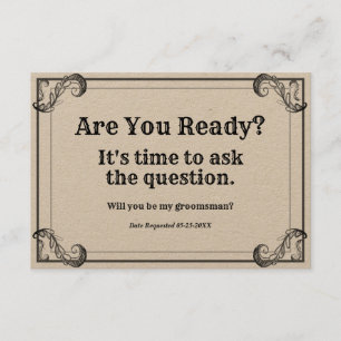Invitation Demande de Garçon d'Honneur Vintage Êtes-vous Prêt