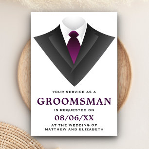 Invitation Demande de Groomsman Tuxedo Moderne