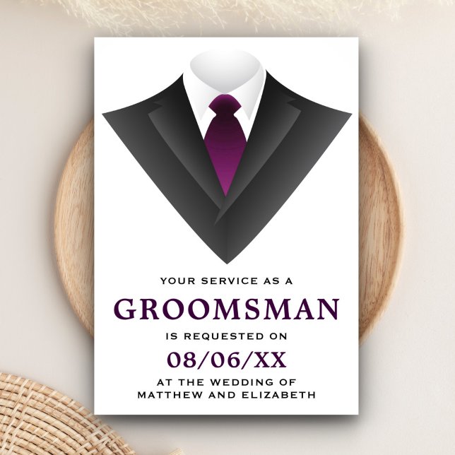 Invitation Demande de Groomsman Tuxedo Moderne (Créateur téléchargé)