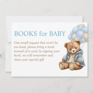 Invitation Demande de livre pour une baby shower ourson ours 