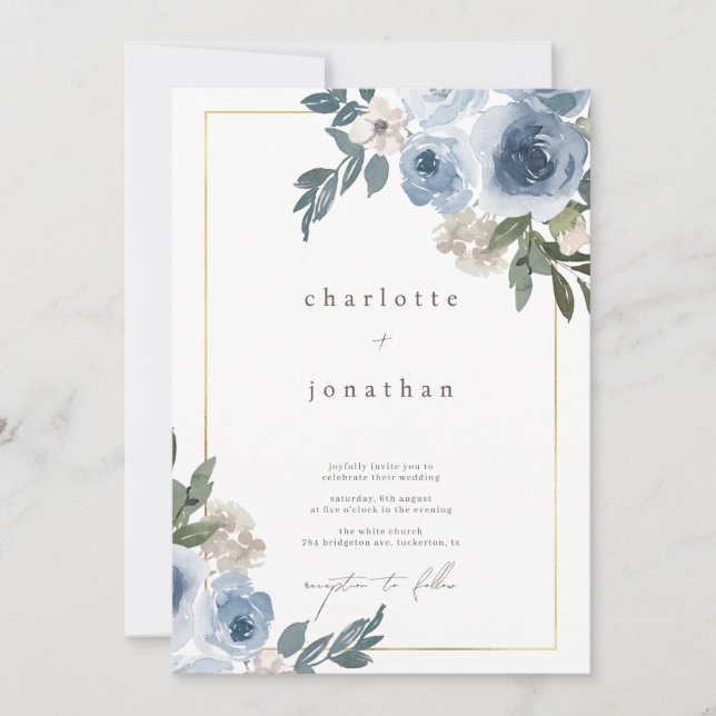 Invitation Demande de Mariage floral Dusty subtil et crème (Devant)