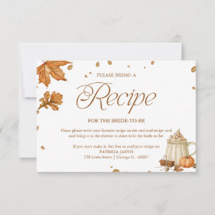 Invitation Demande de recette de Baby Shower automnal au Pump