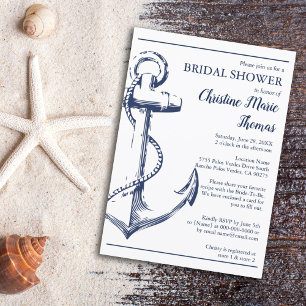 Invitation Demande de recette de Fête des mariées d'Ancre de 