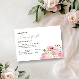 Invitation Demande de recette pour une fête de thé de mariage