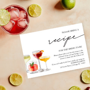 Invitation Demande de recette pour une fête prénuptiale avec 