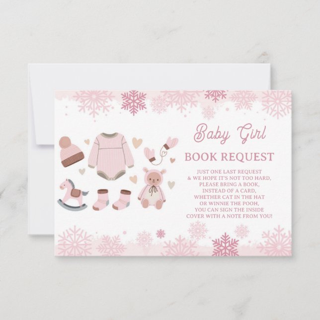 Invitation Demande de réservation Baby shower fille Il fait f (Devant)
