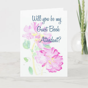 Invitation Demande de responsable du livre d'or Roses roses