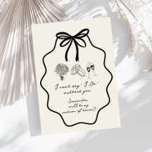 Demande de témoin de mariage avec nœud floral dess