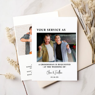 Invitation Demande de témoin de mariage moderne avec 2 photos